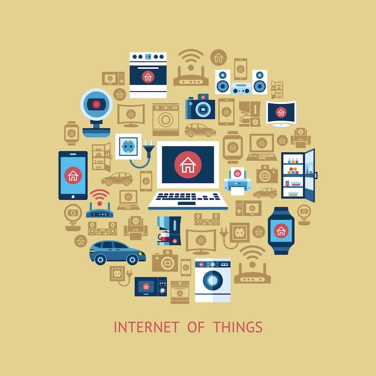 Vector internet inteligente de colección de iconos de cosas infografía concepto objetos