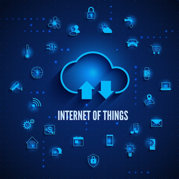 Internet of Things Cloud y otros iconos IOT concepto