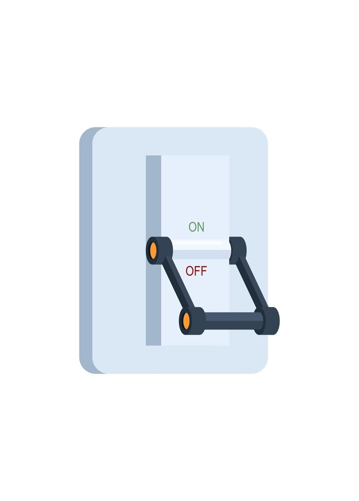 Vector interruptor de circuito con mango ilustración plana simple