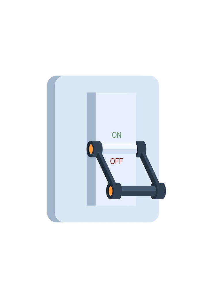 Vector interruptor de circuito con mango ilustración plana simple