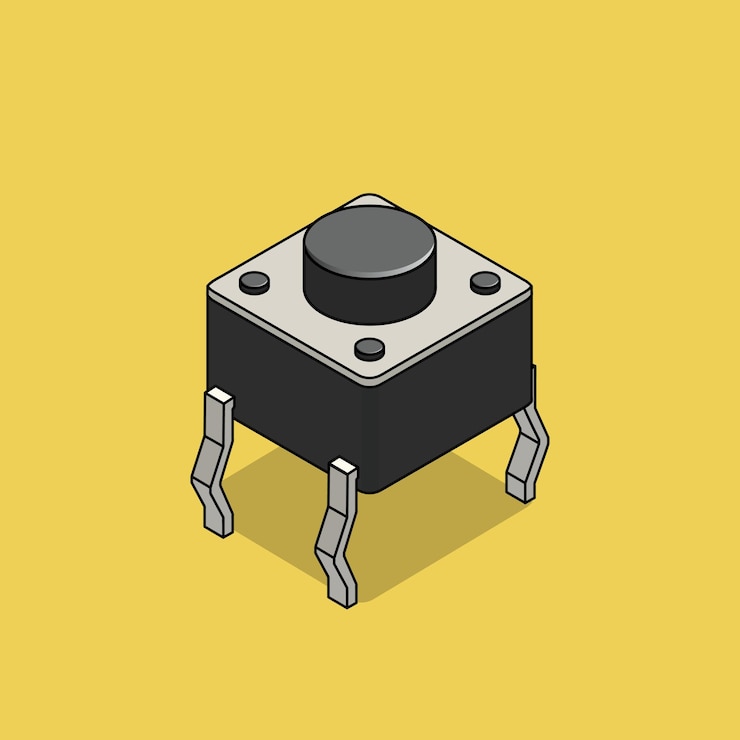 Vector interruptor táctil omron icono ilustración construcción objeto icono concepto aislado plano estilo de dibujos animados