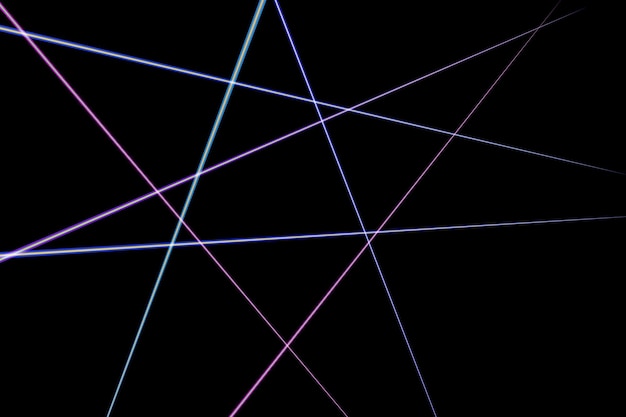 Intersección de haces de seguridad láser brillantes sobre un fondo oscuro Diseño de arte campo de rayo de luz brillante