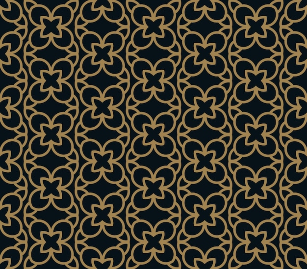 Intersección de líneas finas elegantes curvas y volutas que forman un adorno floral abstracto Patrón sin costuras para papel tapiz de fondo impresión textil envoltura de embalaje, etc.