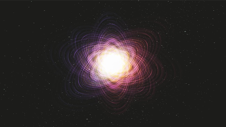 Vector interstella brillante abstracto sobre fondo galaxy