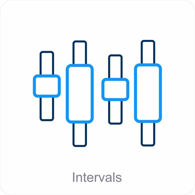 Intervalos y concepto de icono de diagrama