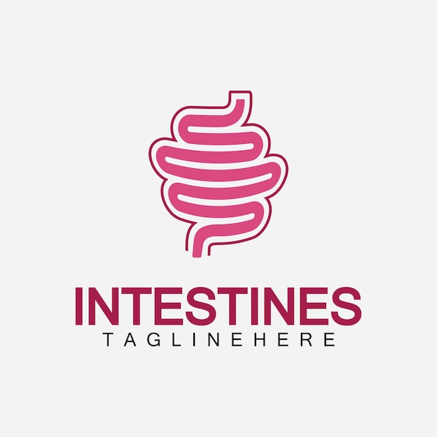 Intestine human Logo vector design Intestine Organ medical design