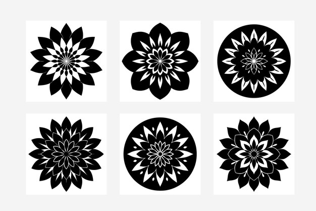 Intrincada silueta de Mandala Diseño de ilustraciones de arte vectorial