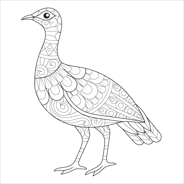 El intrincado arte de las líneas de los pájaros para colorear