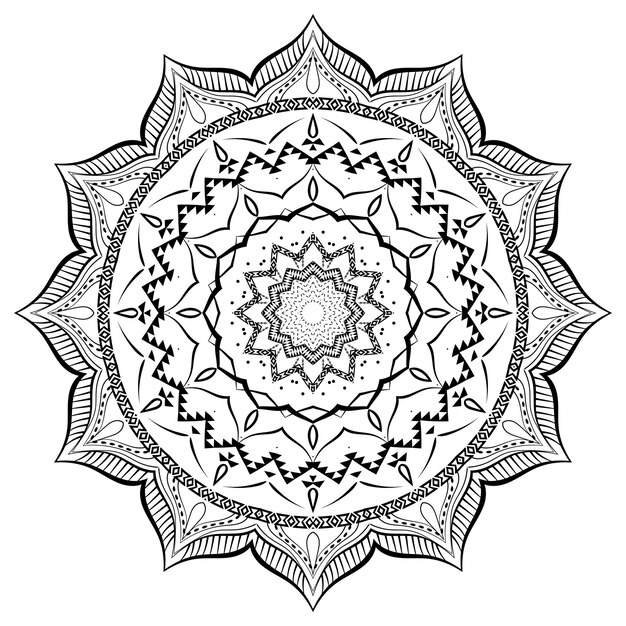 El intrincado diseño de fondo del ornamento del mandala