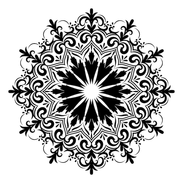 El intrincado diseño de Mandala en blanco y negro