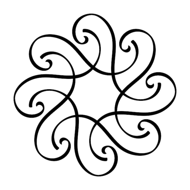 El intrincado diseño de mandala floral giratorio que forma un patrón de espiral circular