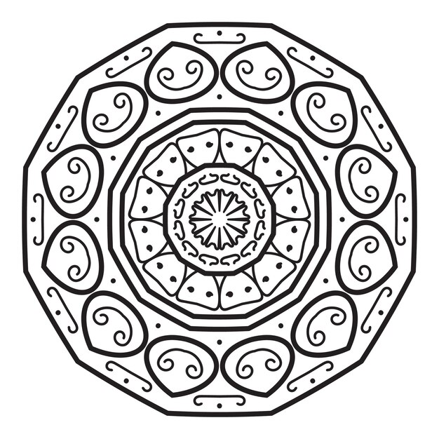 El intrincado diseño de mandalas en blanco y negro para proyectos artísticos