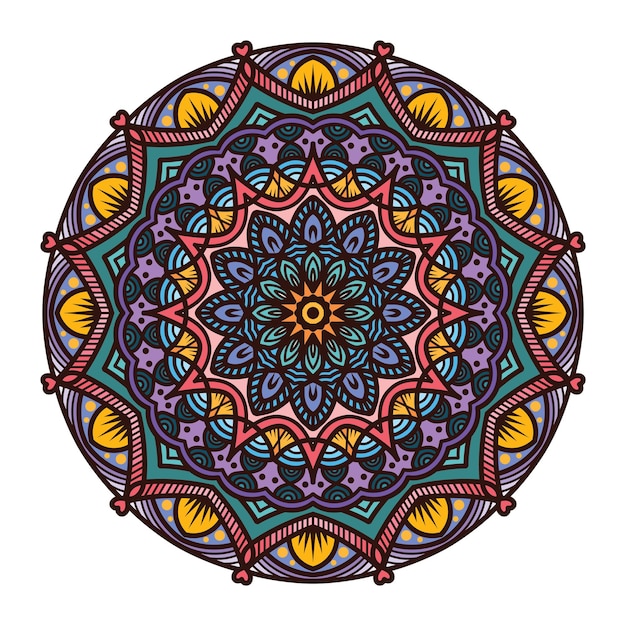 Intrincado diseño de patrón de mandala colorido