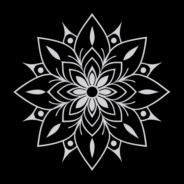 Intrincado esquema de diseño de mandala para colorear y arte decorativo