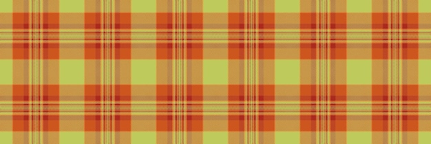 Intrincado fondo de tartan textil impresión vectorial tela sin costuras Paisley comprobar la textura patrón a cuadros en colores naranja y limón