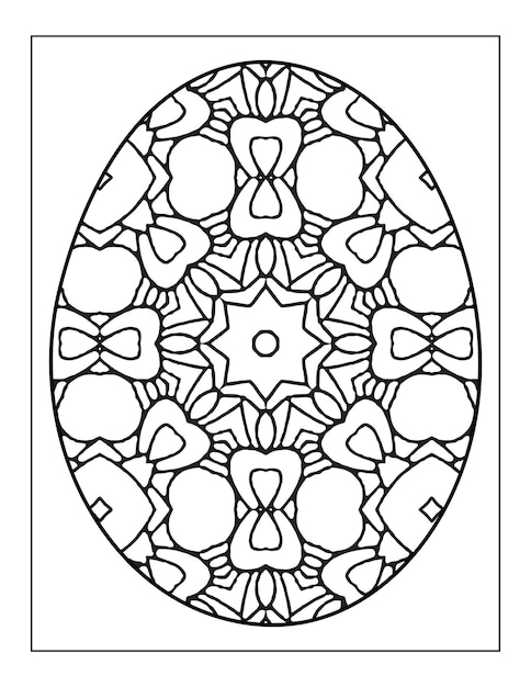 Intrincado huevo de Pascua para colorear página Ester día huevo mandala flor adulto libro para colorear