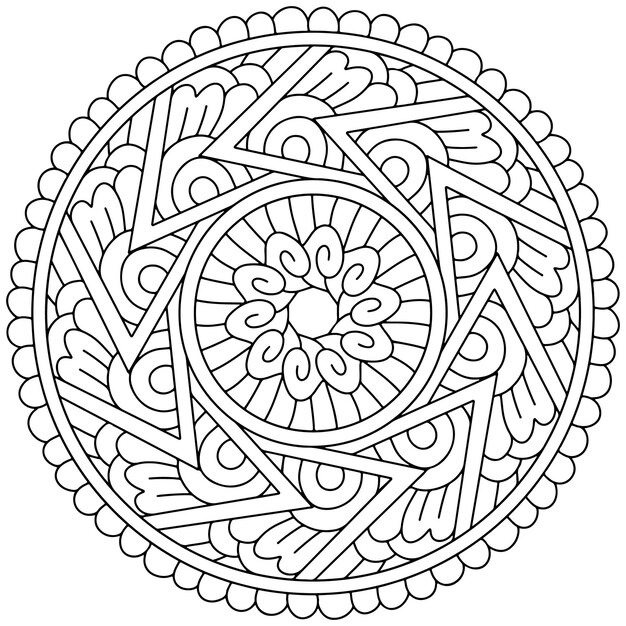 El intrincado mandala para colorear