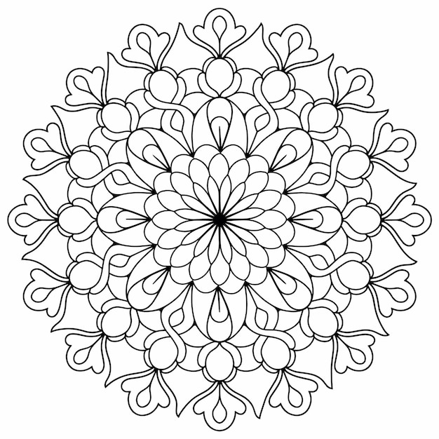 El intrincado mandala floral para colorear