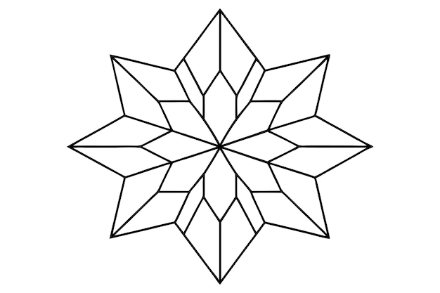 Intrincado Mandala geométrico parecido a una estrella con patrones simétricos para el diseño
