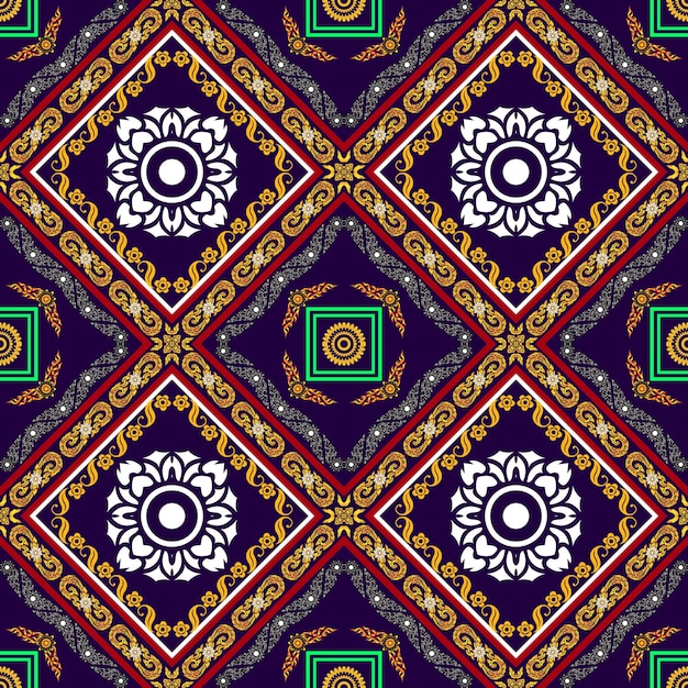 Intrincado patrón floral geométrico en colores vibrantes