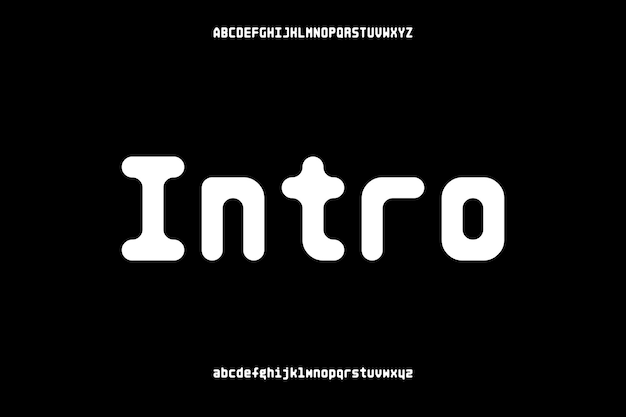 Intro deportivo Vector creativo Diseño de fuentes de alfabeto futurista