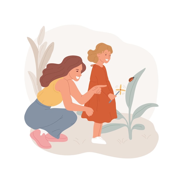 Introducción de objetos al aire libre ilustración vectorial de dibujos animados aislados