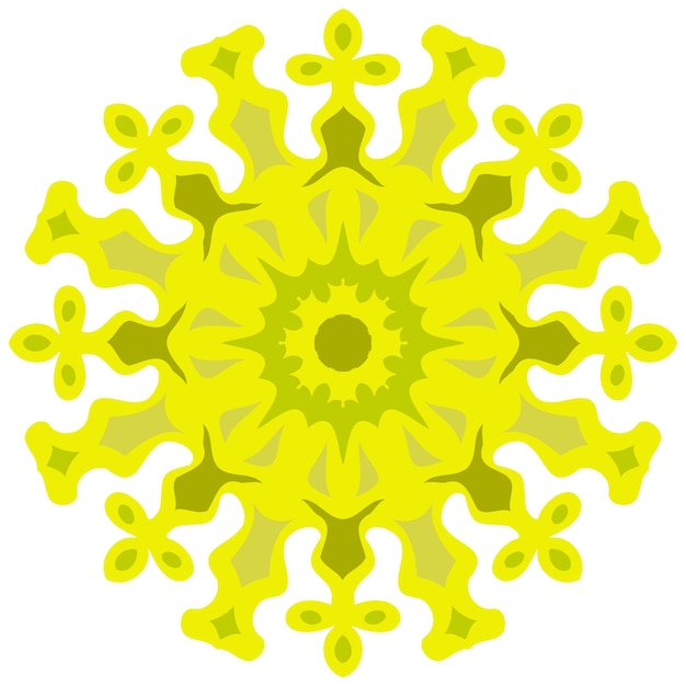 Inusual flor de mandala de copo de nieve gráficos vectoriales aislados en fondo blanco