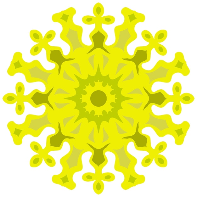 Vector inusual flor de mandala de copo de nieve gráficos vectoriales aislados en fondo blanco