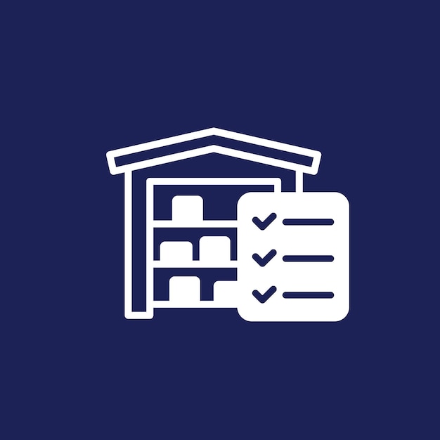 inventario y logística icono almacén y lista de verificación