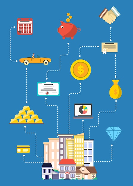 Inversión en concepto inmobiliario en diseño plano