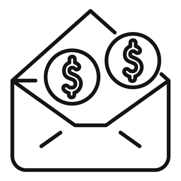 Inversión dinero cuidado icono contorno vector amor apoyo regalo