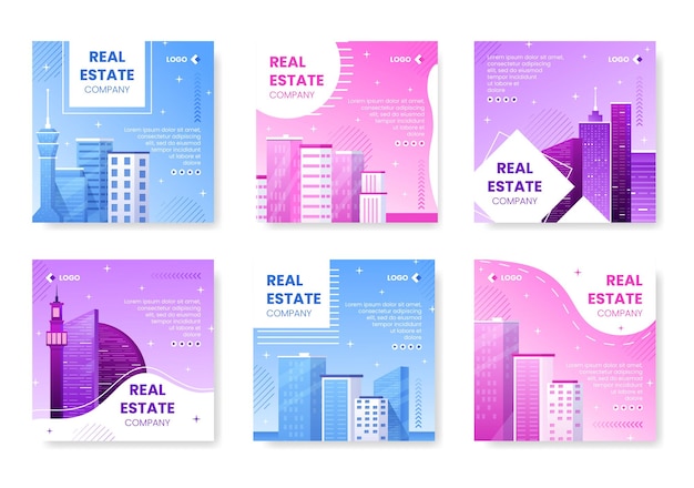 Inversión inmobiliaria Plantilla de publicación de Instagram Ilustración de diseño plano editable de fondo cuadrado Adecuado para redes sociales, tarjetas de felicitación y anuncios web en Internet