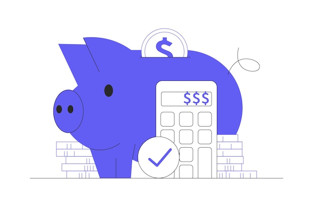 Inversiones dinero ahorro gestión presupuestaria servicios de ganancias financieras Piggy bank web creativa