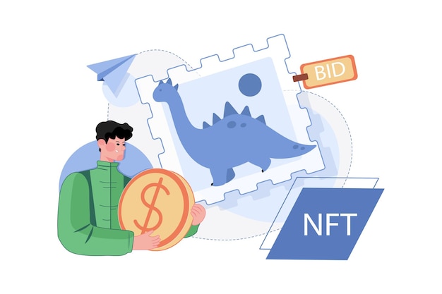 Inversor de NFT pujando por arte de NFT