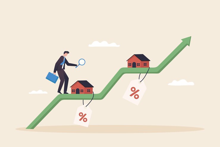 Vector invertir en bienes raíces oportunidad de inversión cartera de agentes concepto de inversionista de bienes raíces