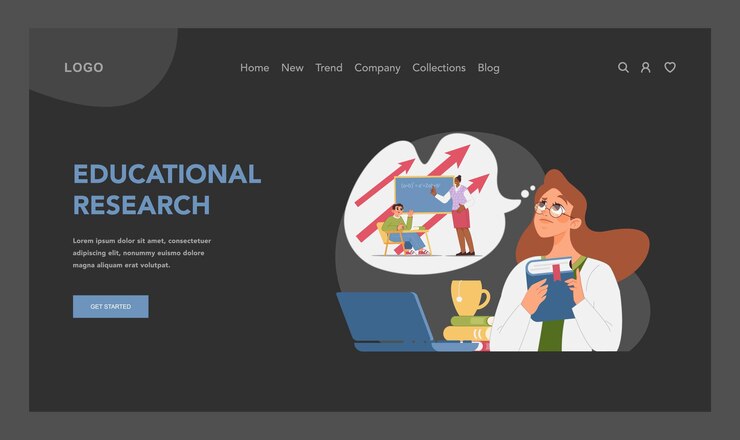 Vector investigación académica perspicacia educadora dedicada a la investigación educativa que se esfuerza por mejorar
