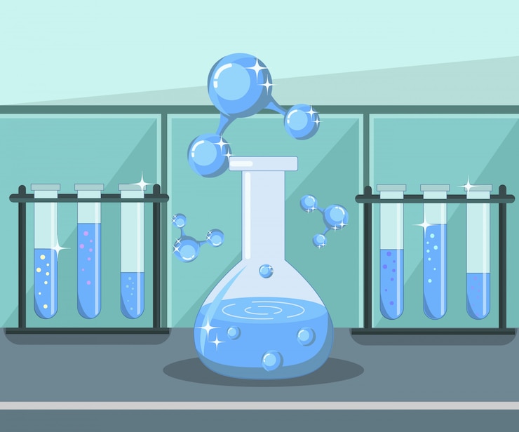 Vector investigación del agua, ilustración de análisis de laboratorio