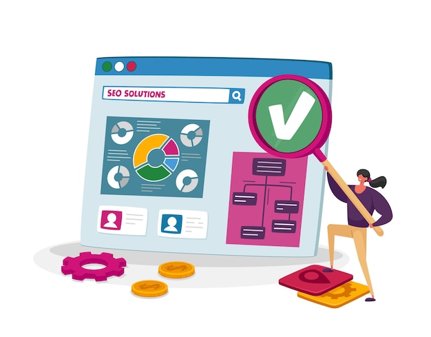 Investigación y análisis empresarial, SEO, concepto de optimización de motores de búsqueda