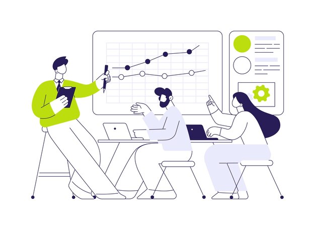 Investigación de marketing concepto abstracto ilustración vectorial comercializador profesional que analiza los productos