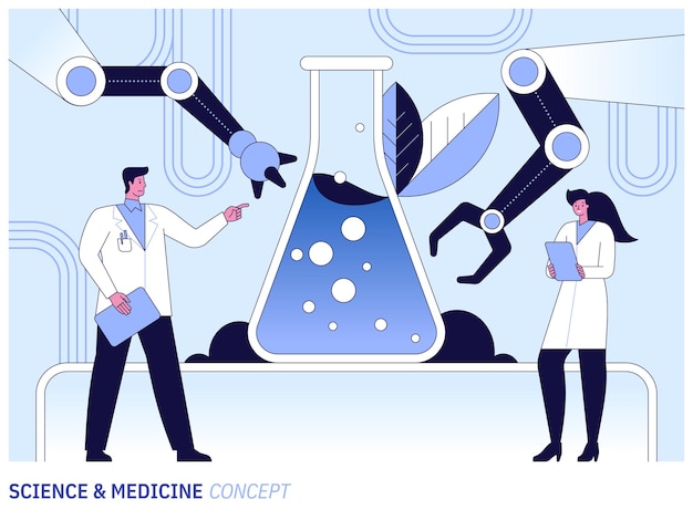 Investigación médica vectorial en laboratorio de ciencias