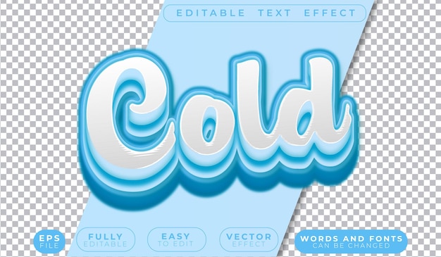 Invierno frío azul congelado archivo de texto vectorial totalmente editable
