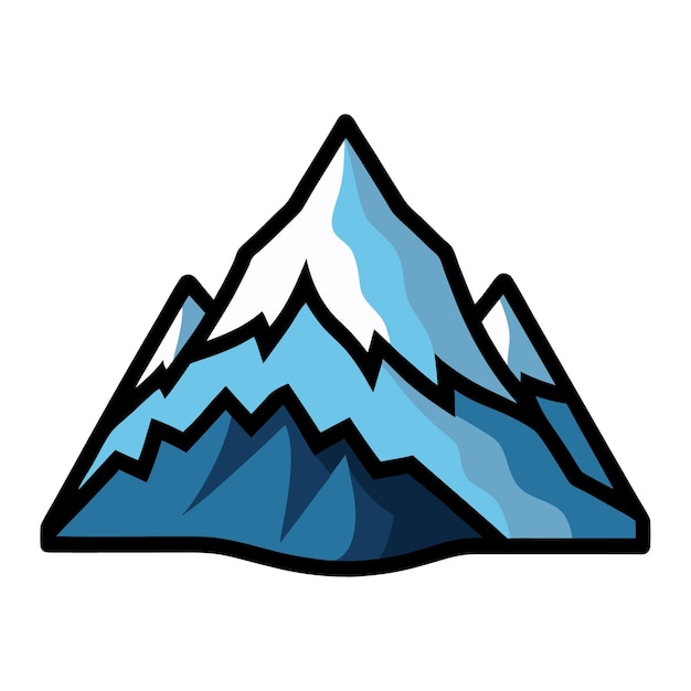 Invierno Montaña Vector Clipart Picos nevados y paisaje escénico Ilustración para diseños estacionales