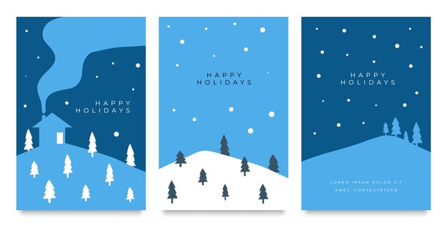invierno nieve temporada pino azul vacaciones invitación fondo plantilla tarjeta diseño papel pintado