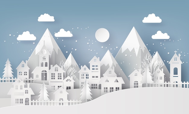 Invierno Nieve Urbano Campo Paisaje Ciudad Aldea