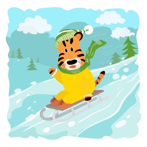 Invierno. Vector ilustración infantil