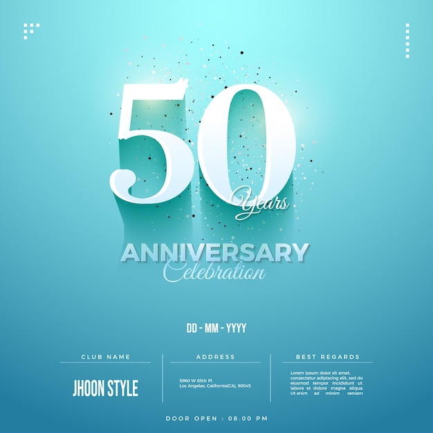 Invitación del 50 aniversario con números de batido 3D