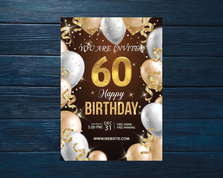 Invitación para el 60o cumpleaños.