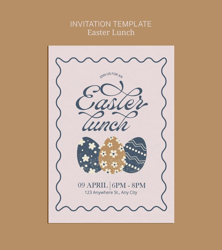 Vector invitación para el almuerzo de pascua