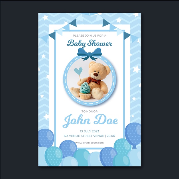 Invitación de baby shower con foto