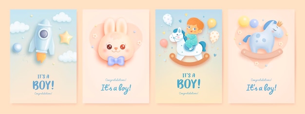 Invitación de baby shower para niño